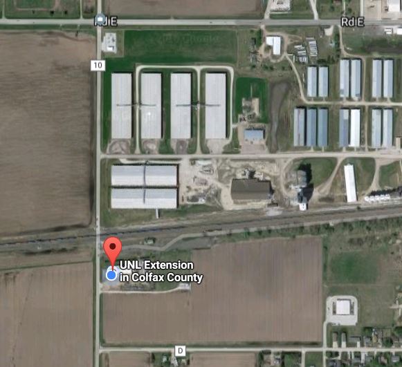 Screenshot of Colfax County Extension office location