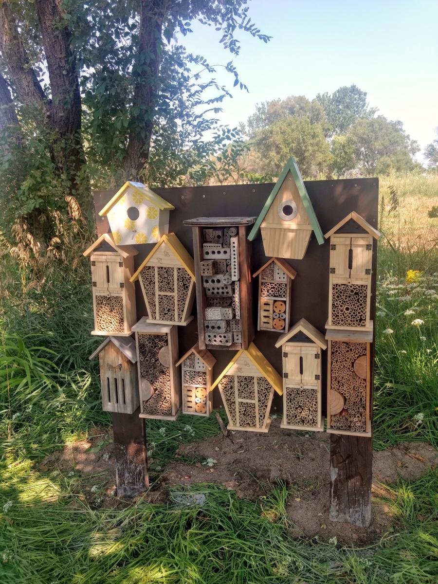Bee Houses at a Pollinator Garden in North Platte
