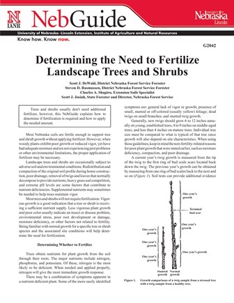 Determining the Need to Fertilize Landscape Trees and Shrub (G2042)
