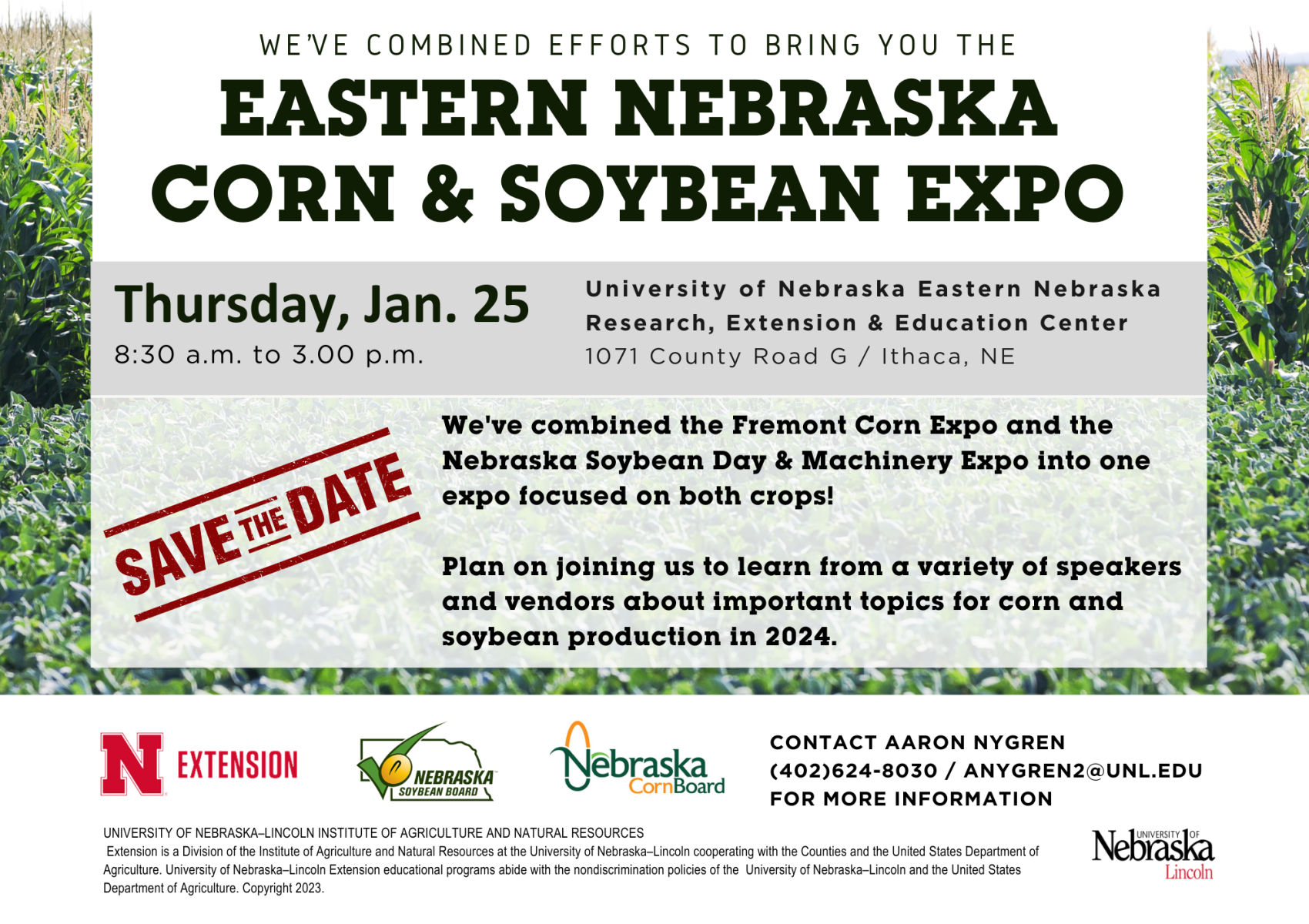 Save the Date - Eastern Nebraska Corn & Soybean Expo