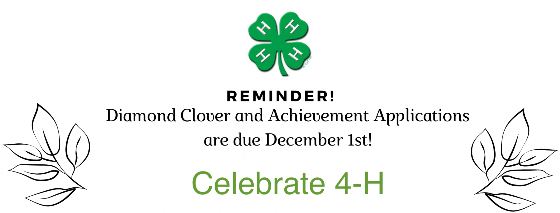 Diamond Clover and Achievement Applications are due December 1st