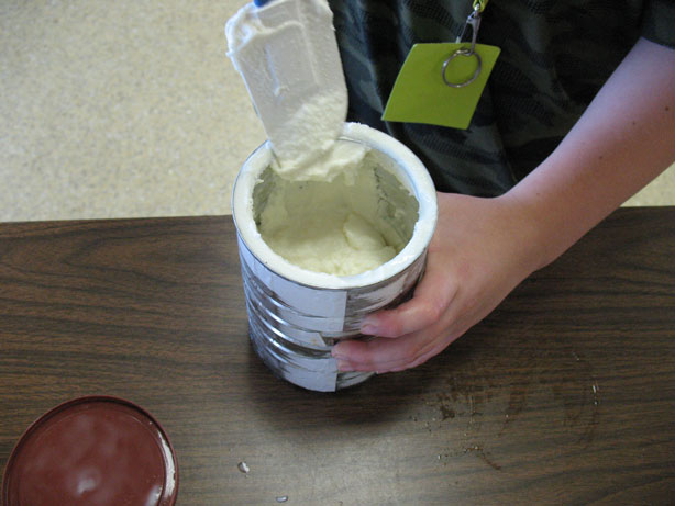 A bucket of ice cream