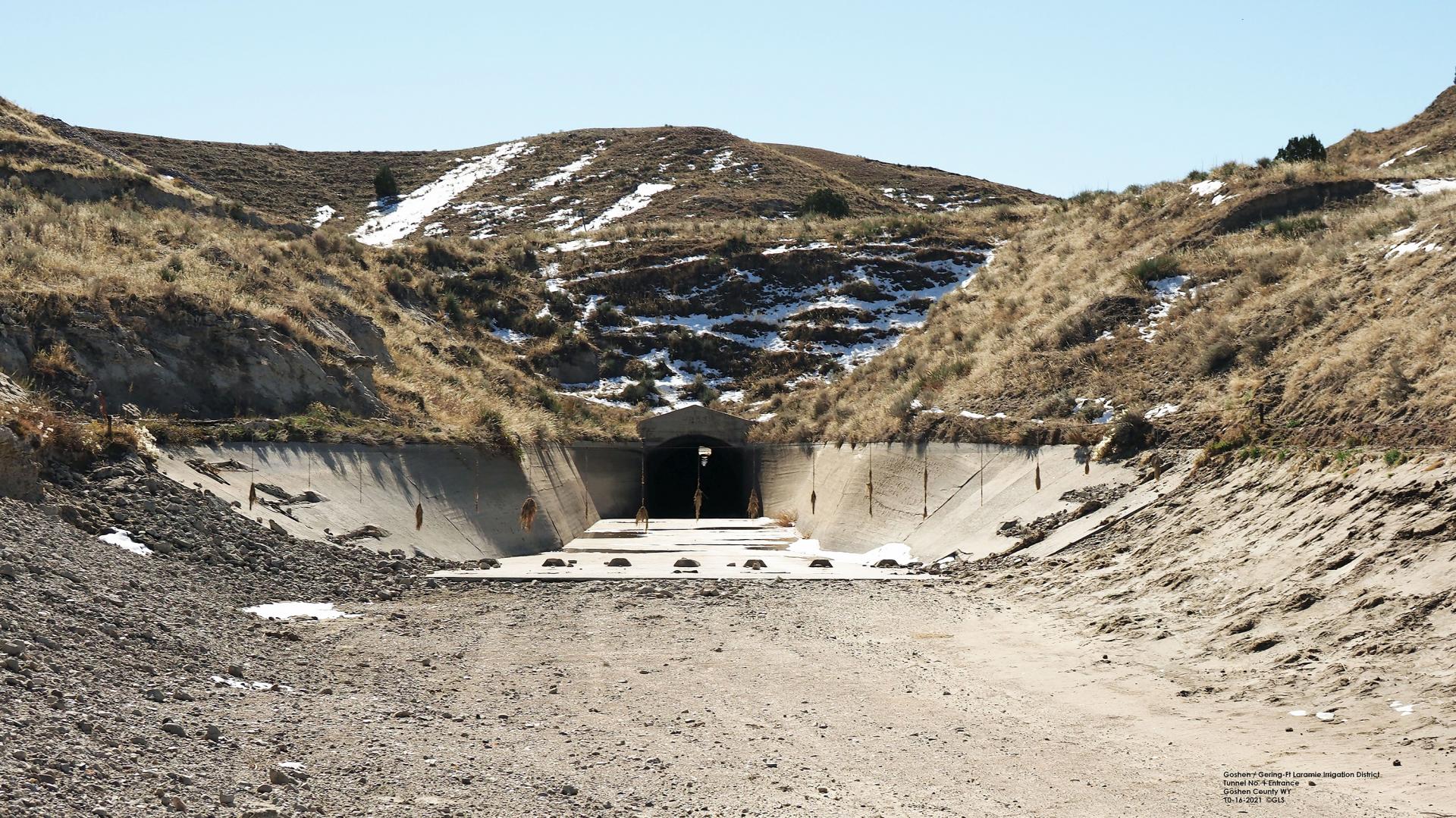 Tunnel No. 1 when there is no water in the Goshen / Gering – Fort Laramie Canal.