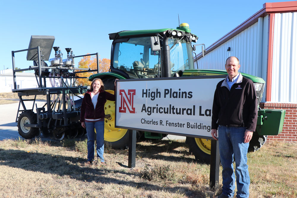 Amanda Easterly and Cody Creech at High Plains Ag Lab headquarters