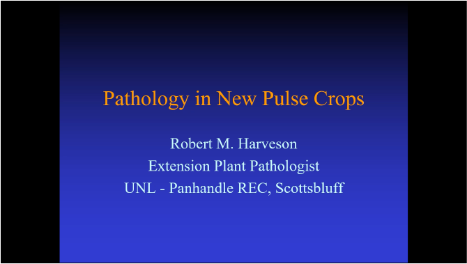 Pathology of New Pulse Crops