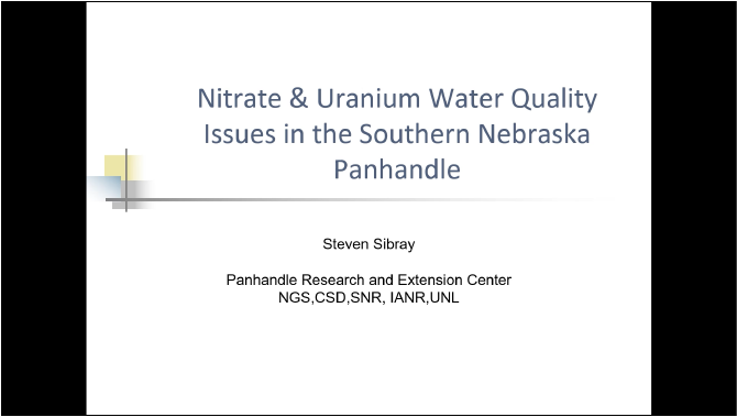 Nitrate and Uranium Water Quality Issues in Nebraska Panhandle