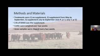 Screen capture from report on strategic supplementation of grazing diet